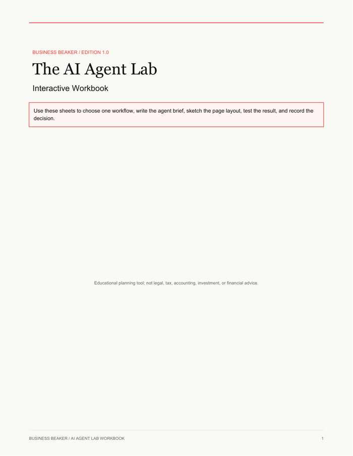 AI Agent Lab workbook cover